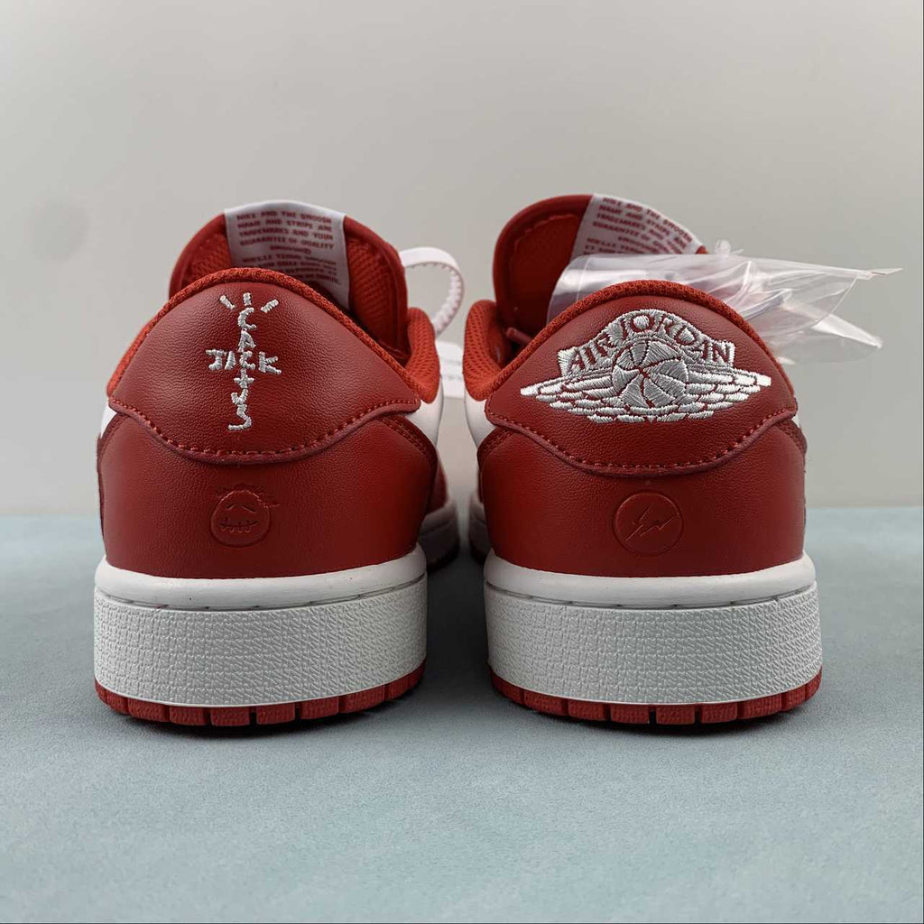 Jordan 1 Low — Design‑Inspired "Travis Scott Off‑White Fragment Collab" Custom Fantasy Build "Varsity Red" AJ1‑TSOWFRG‑046