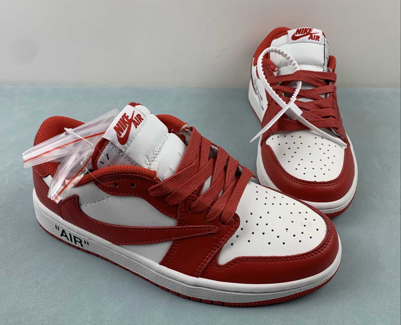 Jordan 1 Low — Design‑Inspired "Travis Scott Off‑White Fragment Collab" Custom Fantasy Build "Varsity Red" AJ1‑TSOWFRG‑046