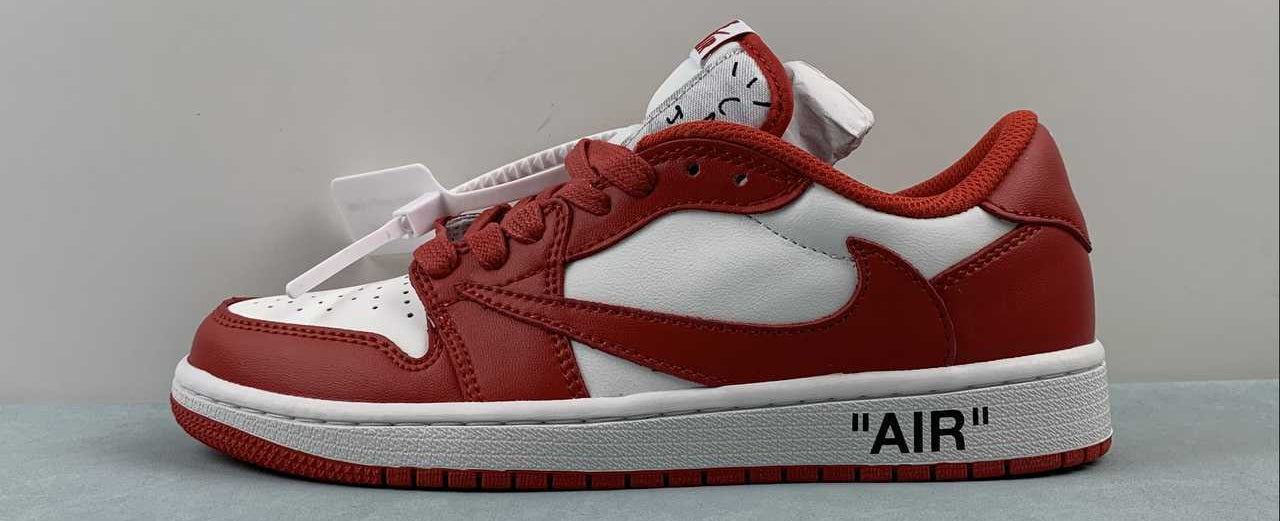 Jordan 1 Low — Design‑Inspired "Travis Scott Off‑White Fragment Collab" Custom Fantasy Build "Varsity Red" AJ1‑TSOWFRG‑046