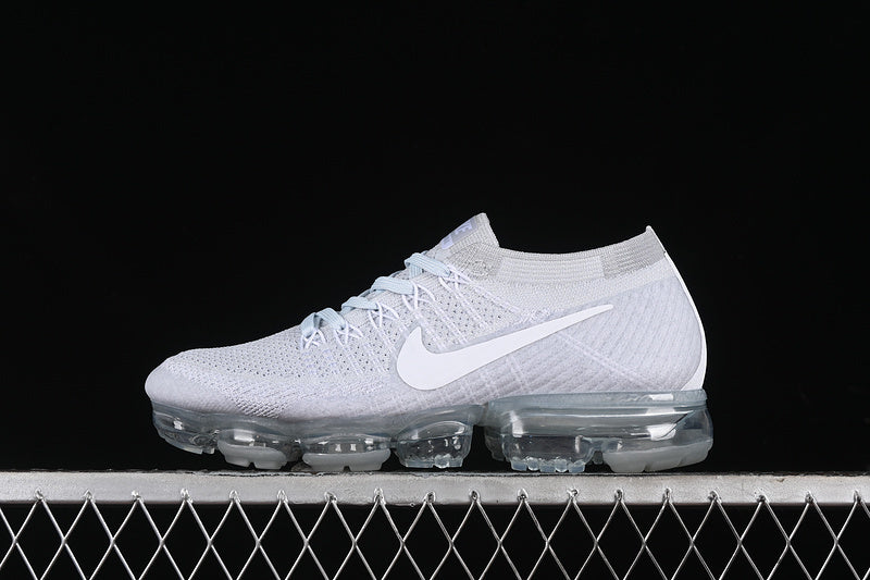 VMP‑WHTCLR‑013 — Nike Air VaporMax Flyknit — Triple White/Clear — Design‑Inspired