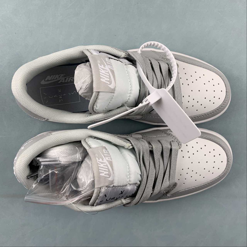 Jordan 1 Low — Design‑Inspired "Travis Scott Off‑White Fragment Collab" Custom Fantasy Build "Fog Grey" AJ1‑TSOWFRG‑049