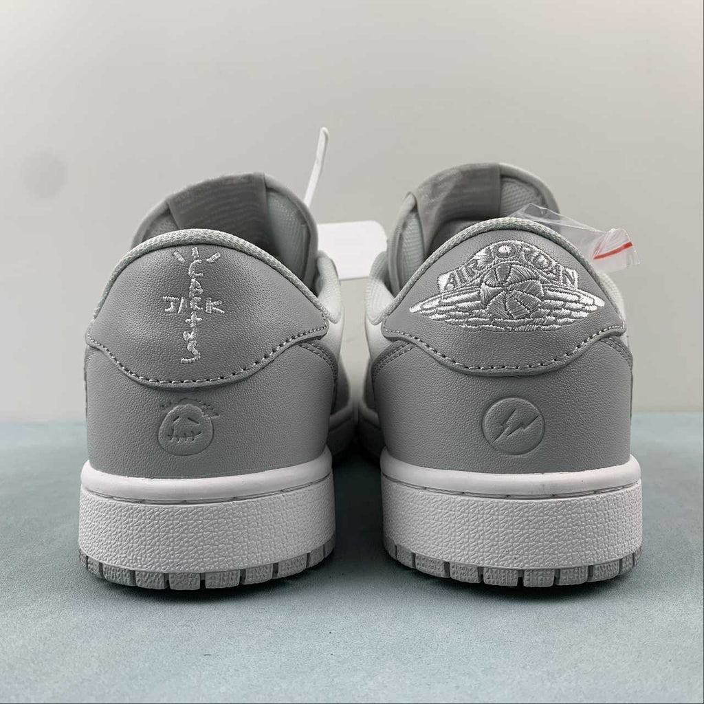 Jordan 1 Low — Design‑Inspired "Travis Scott Off‑White Fragment Collab" Custom Fantasy Build "Fog Grey" AJ1‑TSOWFRG‑049
