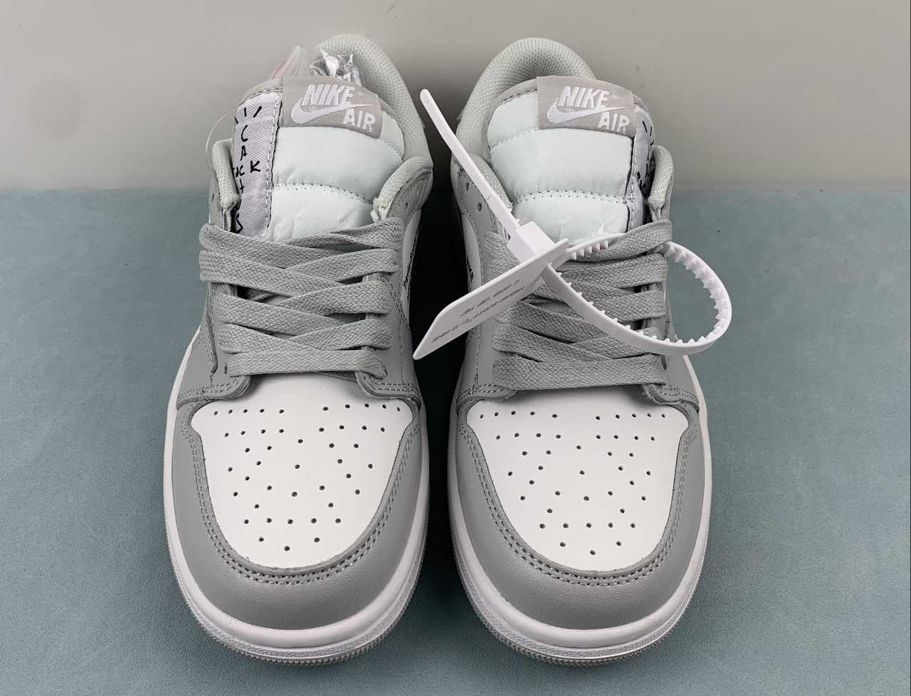 Jordan 1 Low — Design‑Inspired "Travis Scott Off‑White Fragment Collab" Custom Fantasy Build "Fog Grey" AJ1‑TSOWFRG‑049