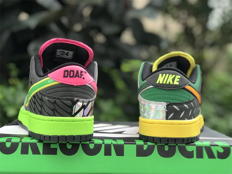SBDNK‑024 — Nike SB Dunk Low “Oregon What The Duck — Alt PE” — Multi‑Color/Mascot‑Themed — Design‑Inspired
