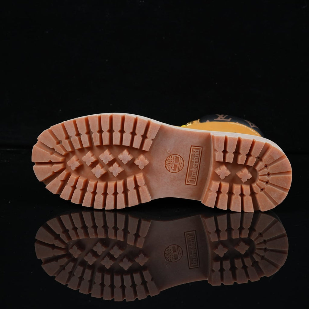 Timberland 6-Inch Design-Inspired - "LV Monogram Collar" Wheat - TIM-LVMONOCOLLAR-010 - Sole Revival and Redemption LLC