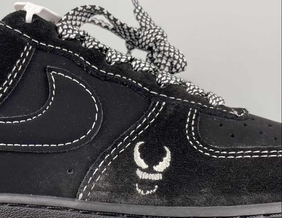 Air Force 1 – Design-Inspired "Venoms" Black Suede Fantasy Build AF1-034