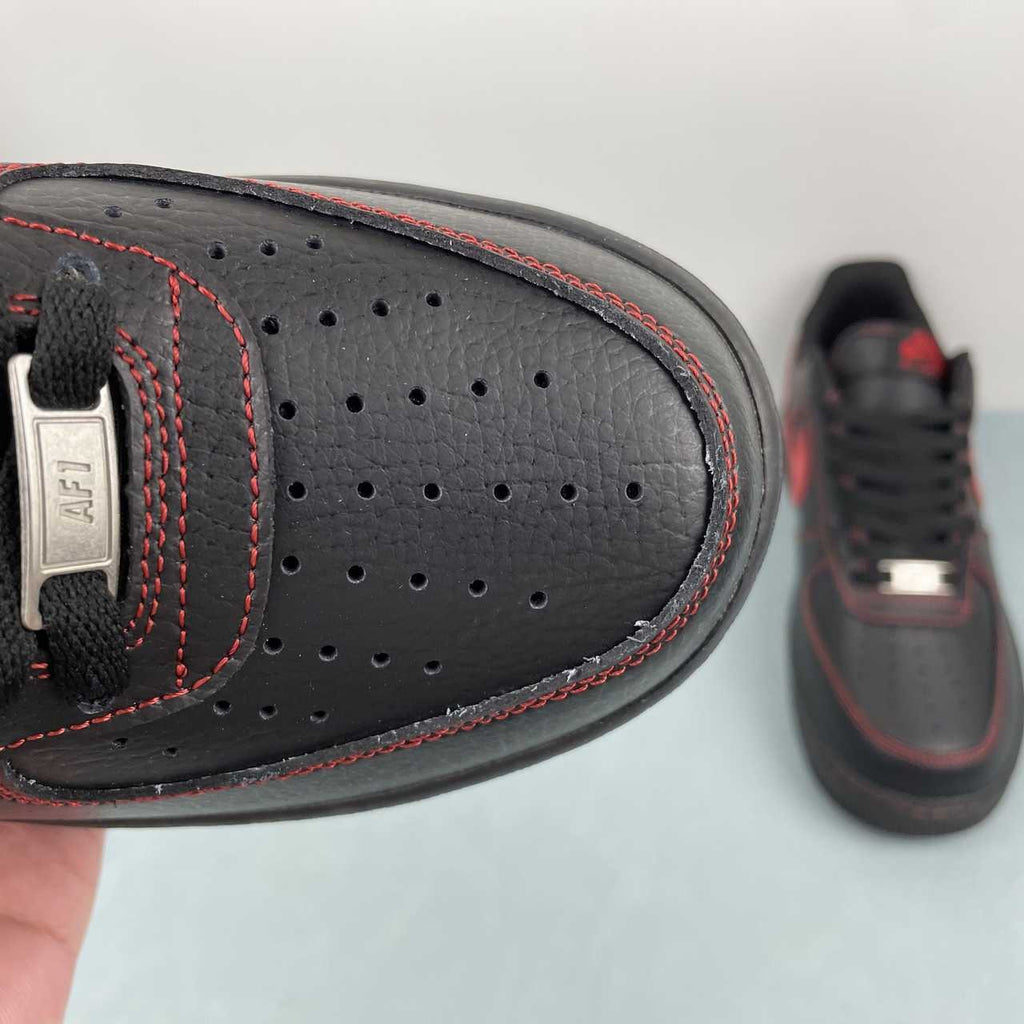 Air Force 1 – Design-Inspired "Red Stitched"  Custom Tribute Build AF1-036
