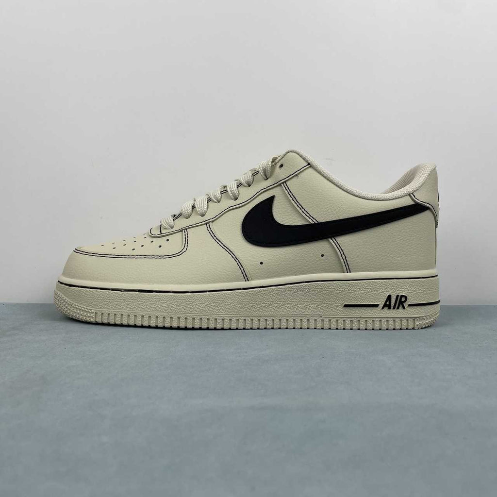 Air Force 1 – Design-Inspired "Light Bone/Black Stitch" Custom Tribute Build AF1-037