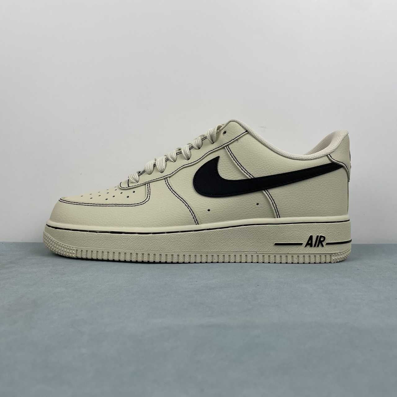 Air Force 1 – Design-Inspired "Light Bone/Black Stitch" Custom Tribute Build AF1-037