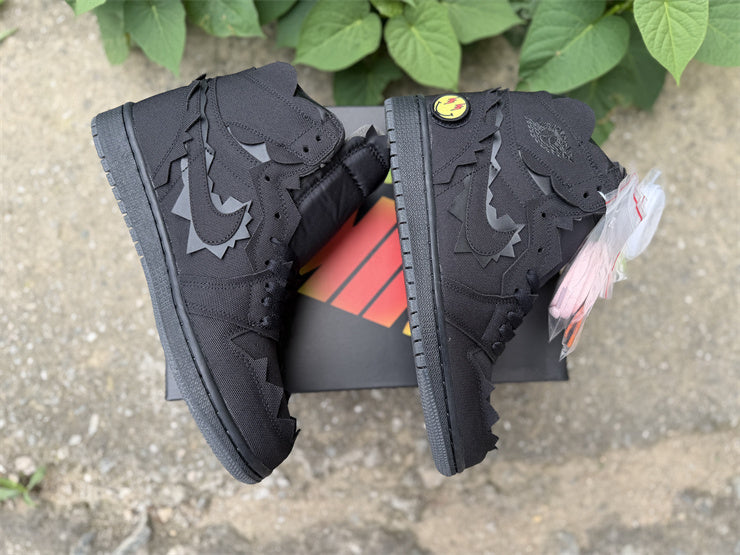 Jordan 1 High Design-Inspired - J Balvin "Blacked Out" "Black" Custom Tribute - AJ1-BLVNJ-046