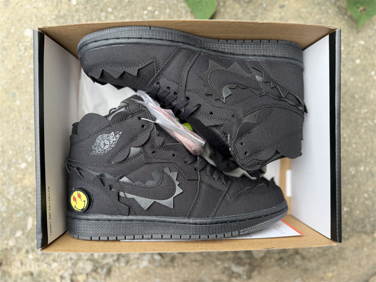 Jordan 1 High Design-Inspired - J Balvin "Blacked Out" "Black" Custom Tribute - AJ1-BLVNJ-046