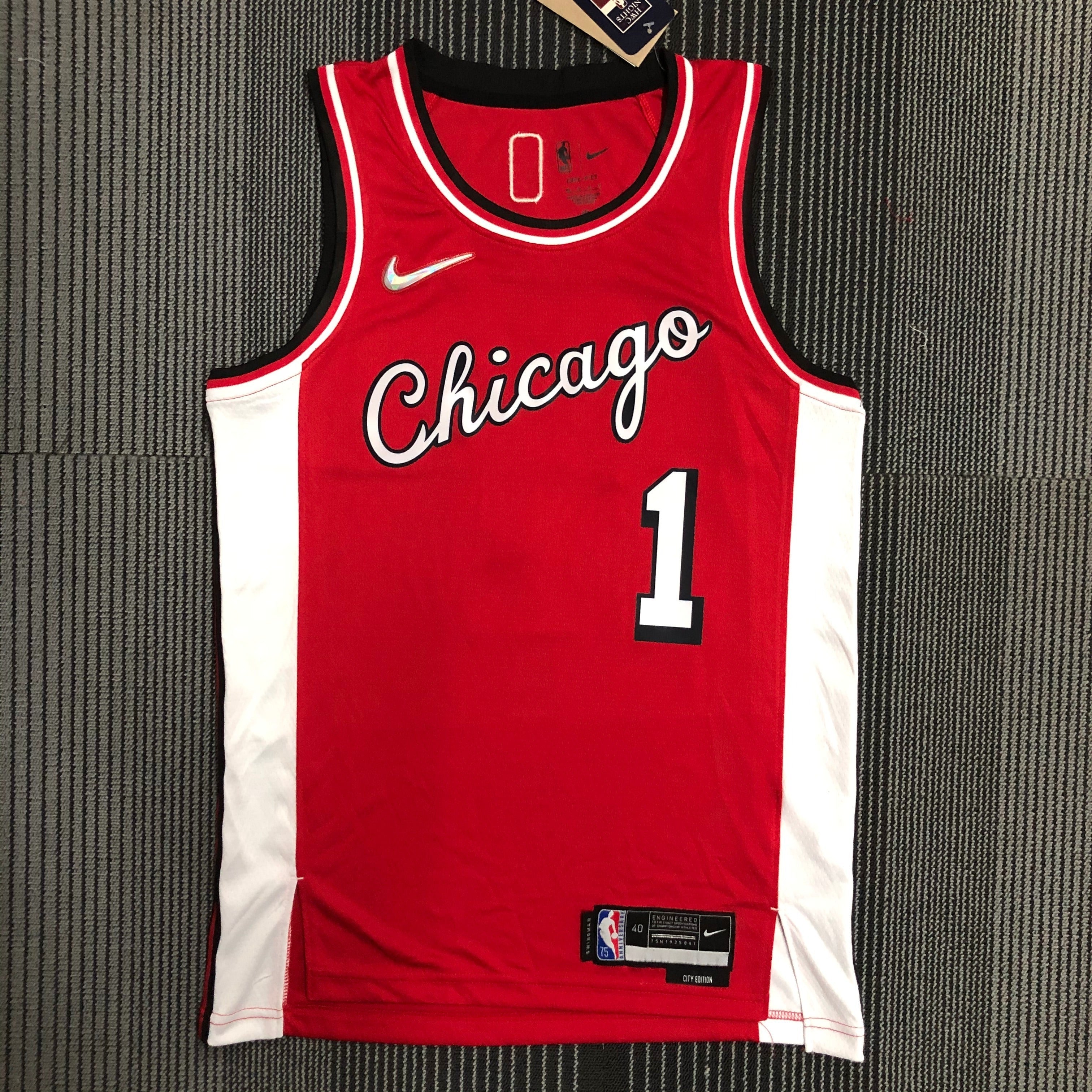 Chicago Bulls — Derrick Rose #1 City Edition Jersey (Red)