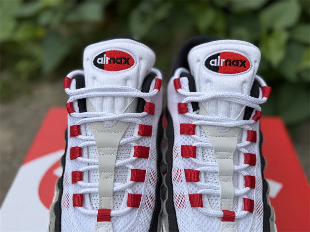 Nike Air Max 95 – Design-Inspired "White Red" Custom Tribute Build AM95-WHTRED-006