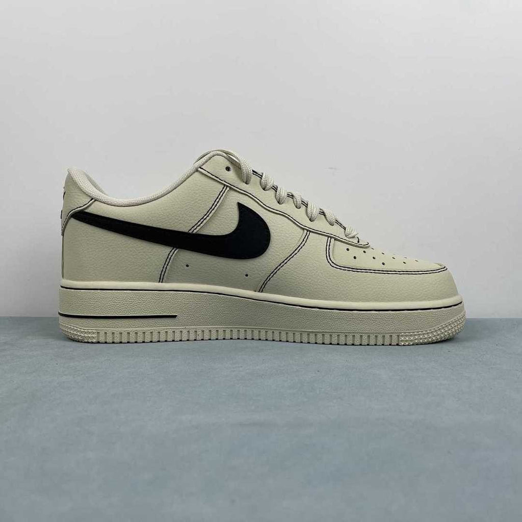 Air Force 1 – Design-Inspired "Light Bone/Black Stitch" Custom Tribute Build AF1-037
