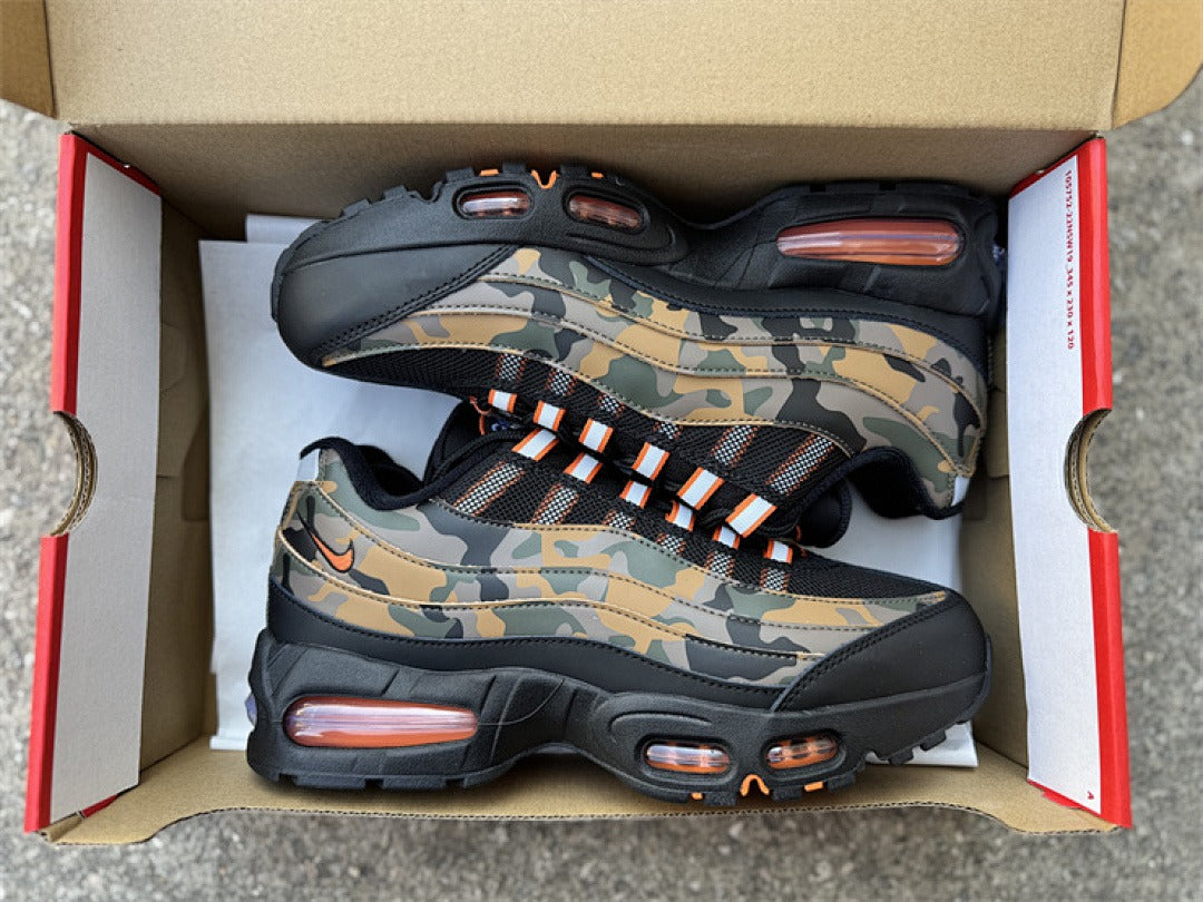 Nike Air Max 95 – Design-Inspired "Olive Camo Orange" Custom Tribute Build AM95-OLIVCAMO-009