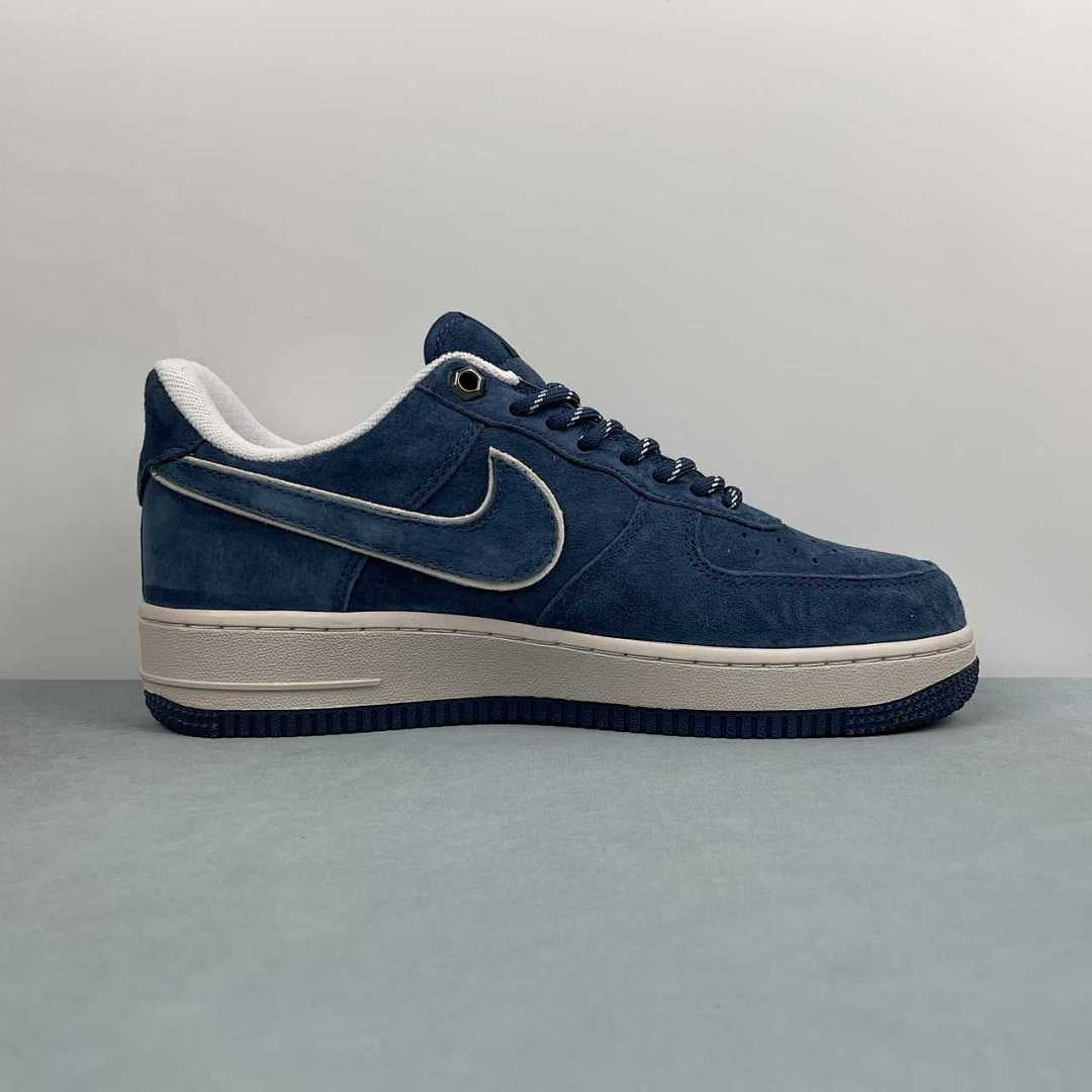 Air Force 1 – Design-Inspired "Navy Suede" Navy/Cream Custom Tribute Build AF1-031