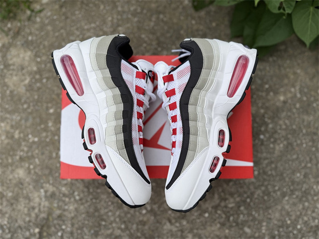 Nike Air Max 95 – Design-Inspired "White Red" Custom Tribute Build AM95-WHTRED-006
