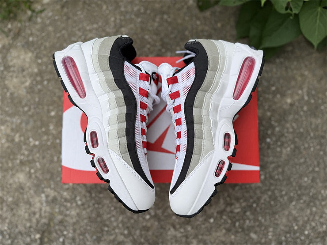 Nike Air Max 95 – Design-Inspired "White Red" Custom Tribute Build AM95-WHTRED-006