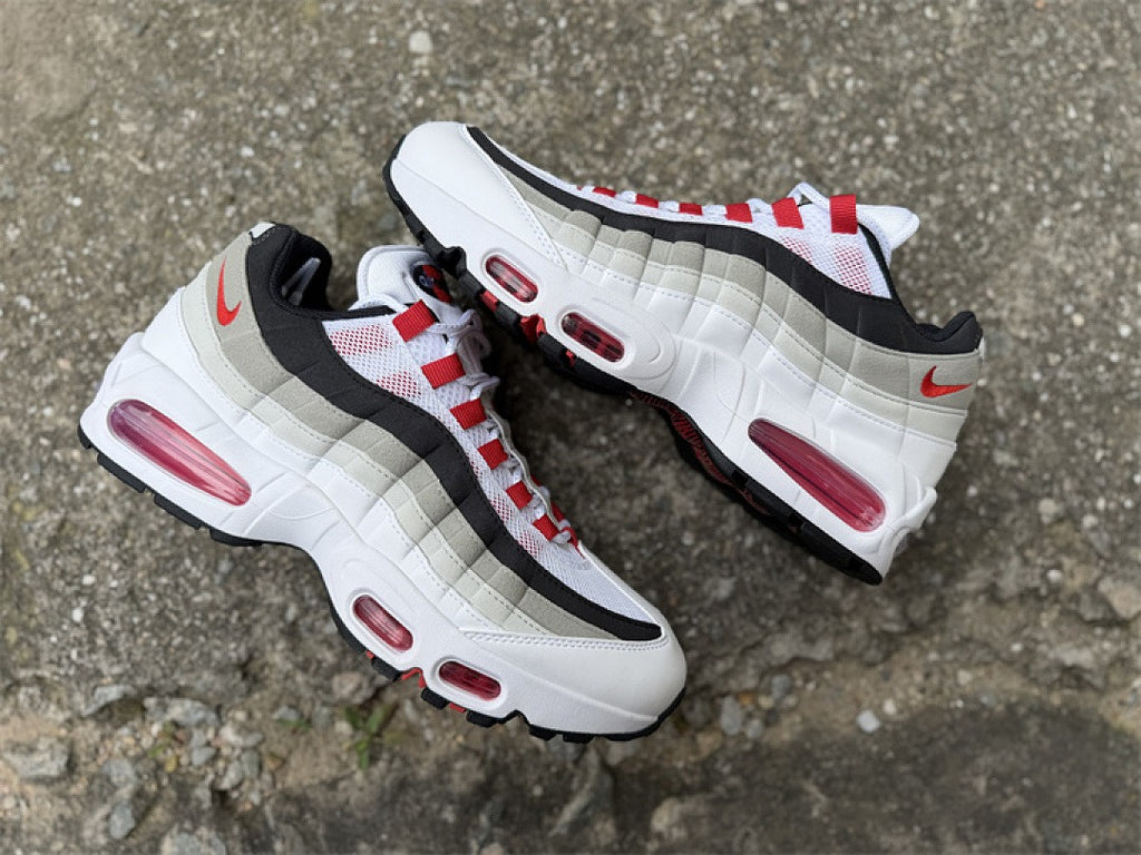 Nike Air Max 95 – Design-Inspired "White Red" Custom Tribute Build AM95-WHTRED-006