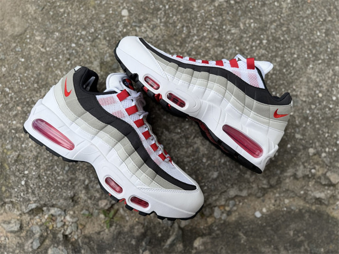 Nike Air Max 95 – Design-Inspired "White Red" Custom Tribute Build AM95-WHTRED-006