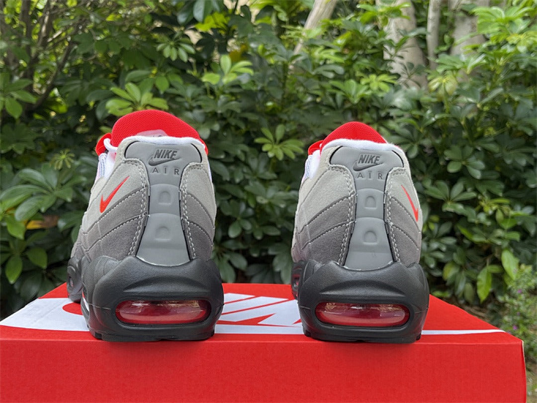 Nike Air Max 95 – Design-Inspired "Grey Red Solar" Custom Tribute Build AM95-GRYRED-007