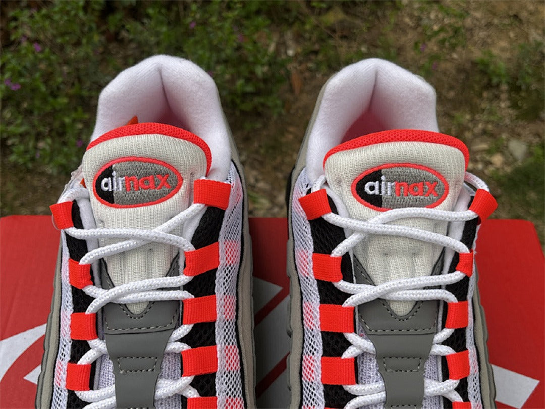 Nike Air Max 95 – Design-Inspired "Grey Red Solar" Custom Tribute Build AM95-GRYRED-007
