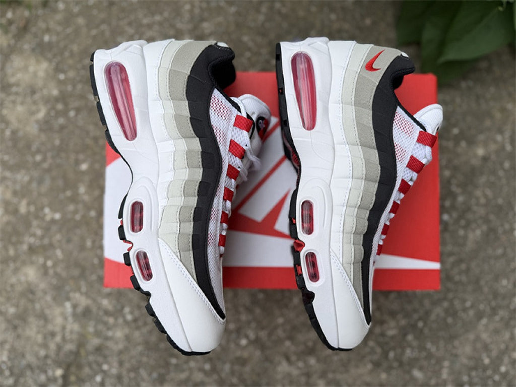 Nike Air Max 95 – Design-Inspired "White Red" Custom Tribute Build AM95-WHTRED-006