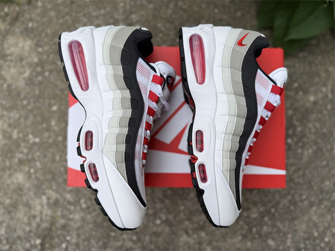 Nike Air Max 95 – Design-Inspired "White Red" Custom Tribute Build AM95-WHTRED-006