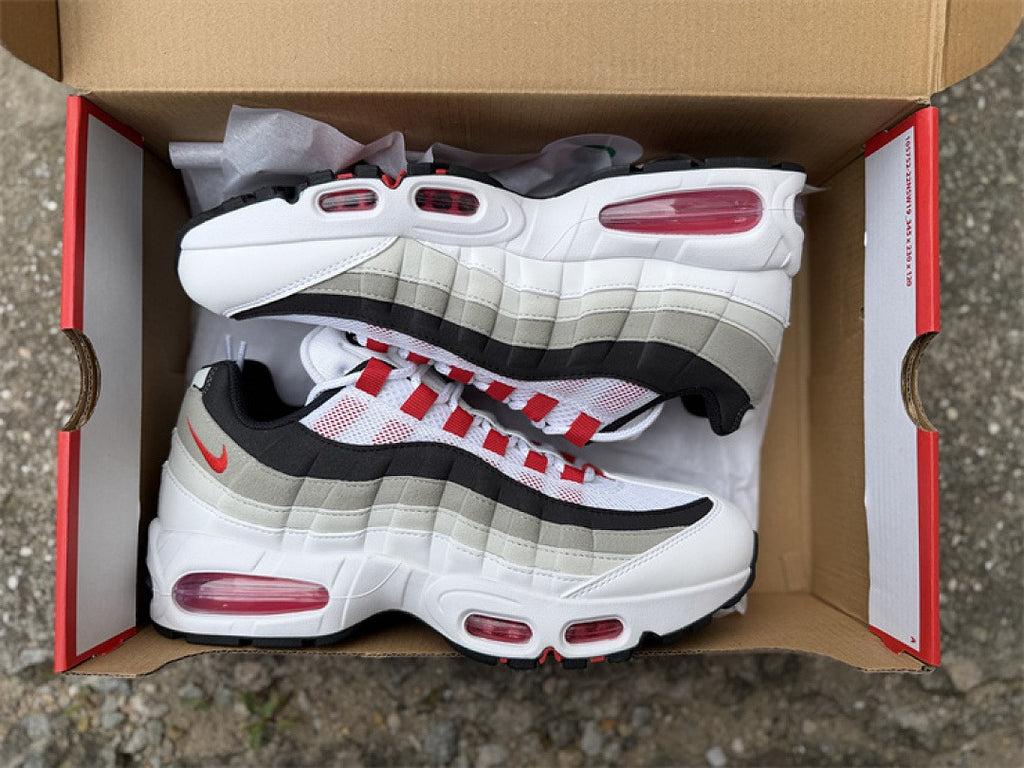 Nike Air Max 95 – Design-Inspired "White Red" Custom Tribute Build AM95-WHTRED-006