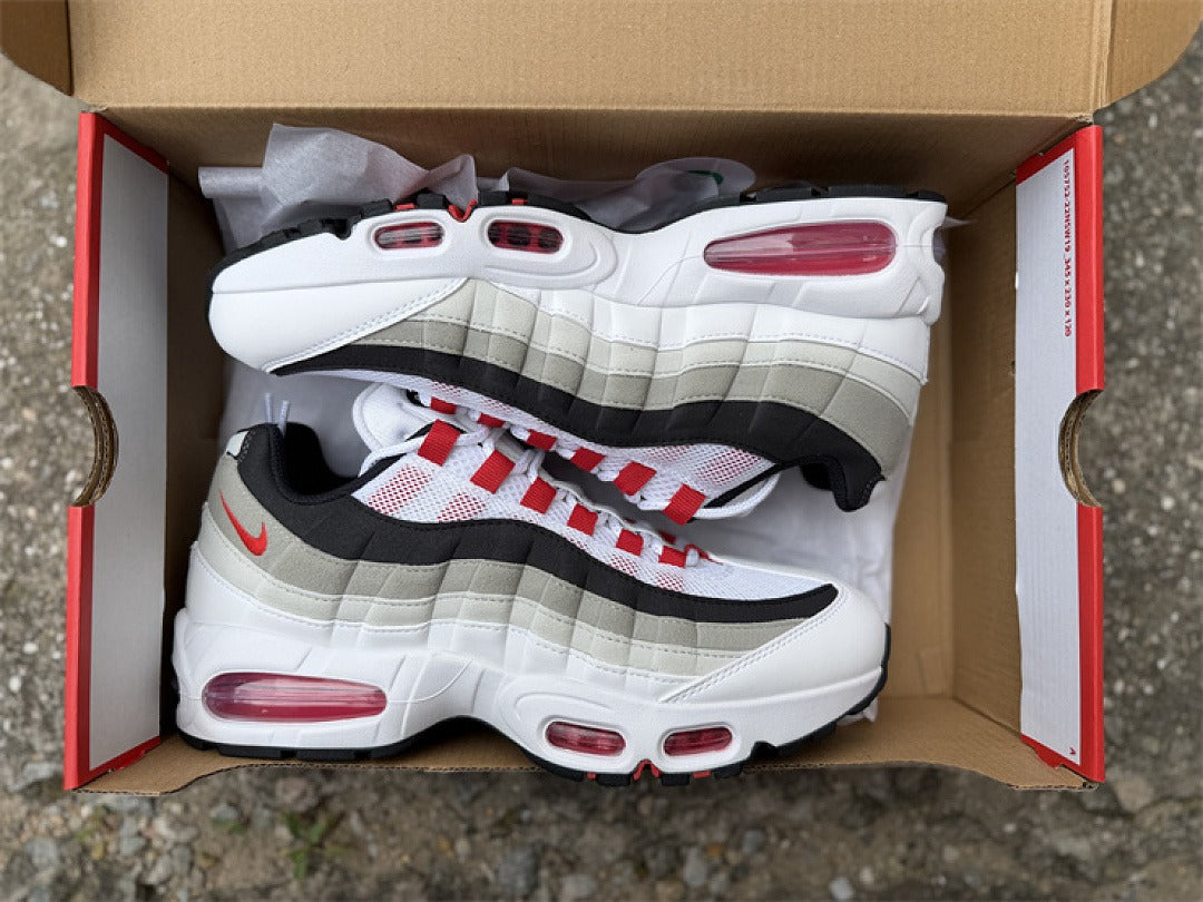Nike Air Max 95 – Design-Inspired "White Red" Custom Tribute Build AM95-WHTRED-006