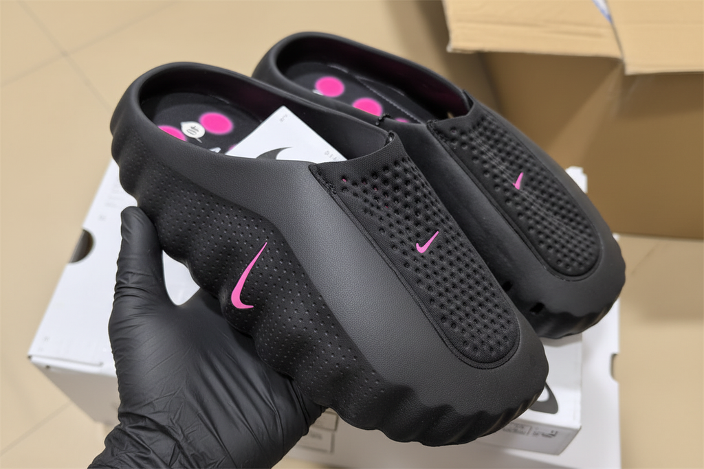 Black Pink Slides - Front View