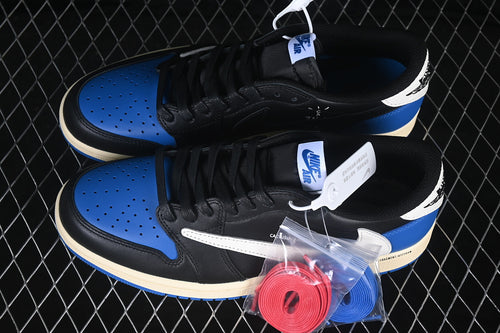 Air Jordan 1 Low OG – Design-Inspired "Travis Scott x Fragment Black Royal" Custom Tribute Build AJ1L-FRAGTS-001