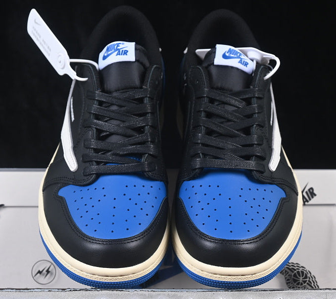Air Jordan 1 Low OG – Design-Inspired "Travis Scott x Fragment Black Royal" Custom Tribute Build AJ1L-FRAGTS-001