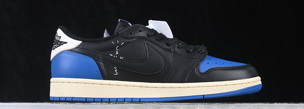 Air Jordan 1 Low OG – Design-Inspired "Travis Scott x Fragment Black Royal" Custom Tribute Build AJ1L-FRAGTS-001