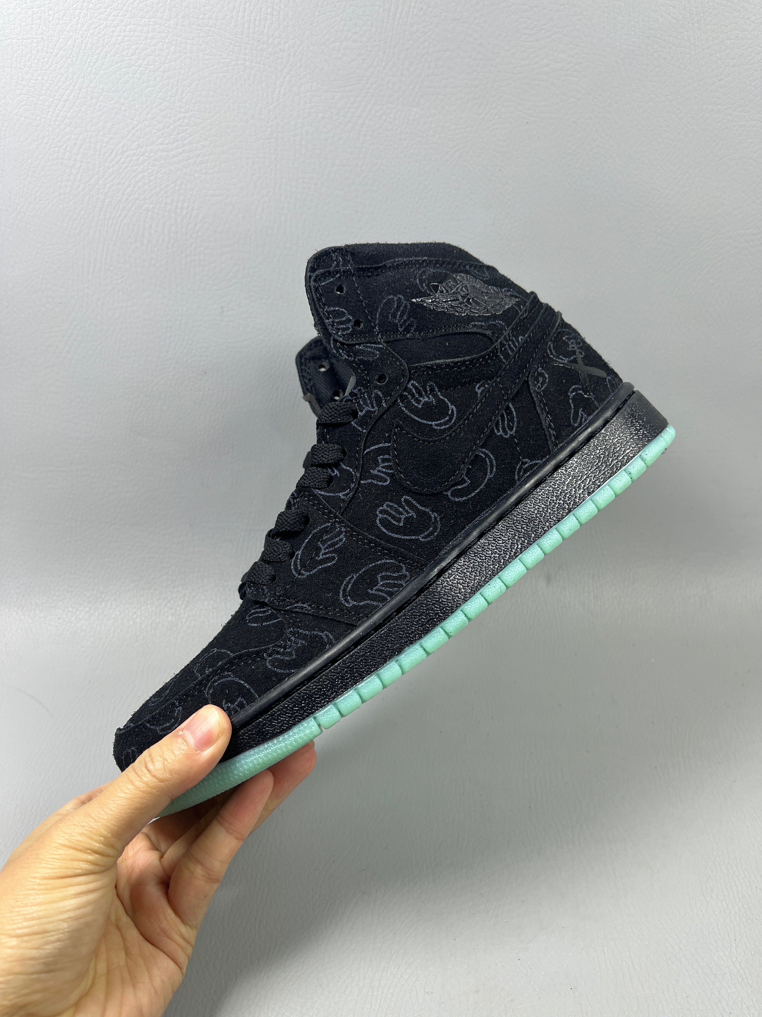 039 — Jordan 1 High “KAWS Grey/Black Glow” — Design‑Inspired