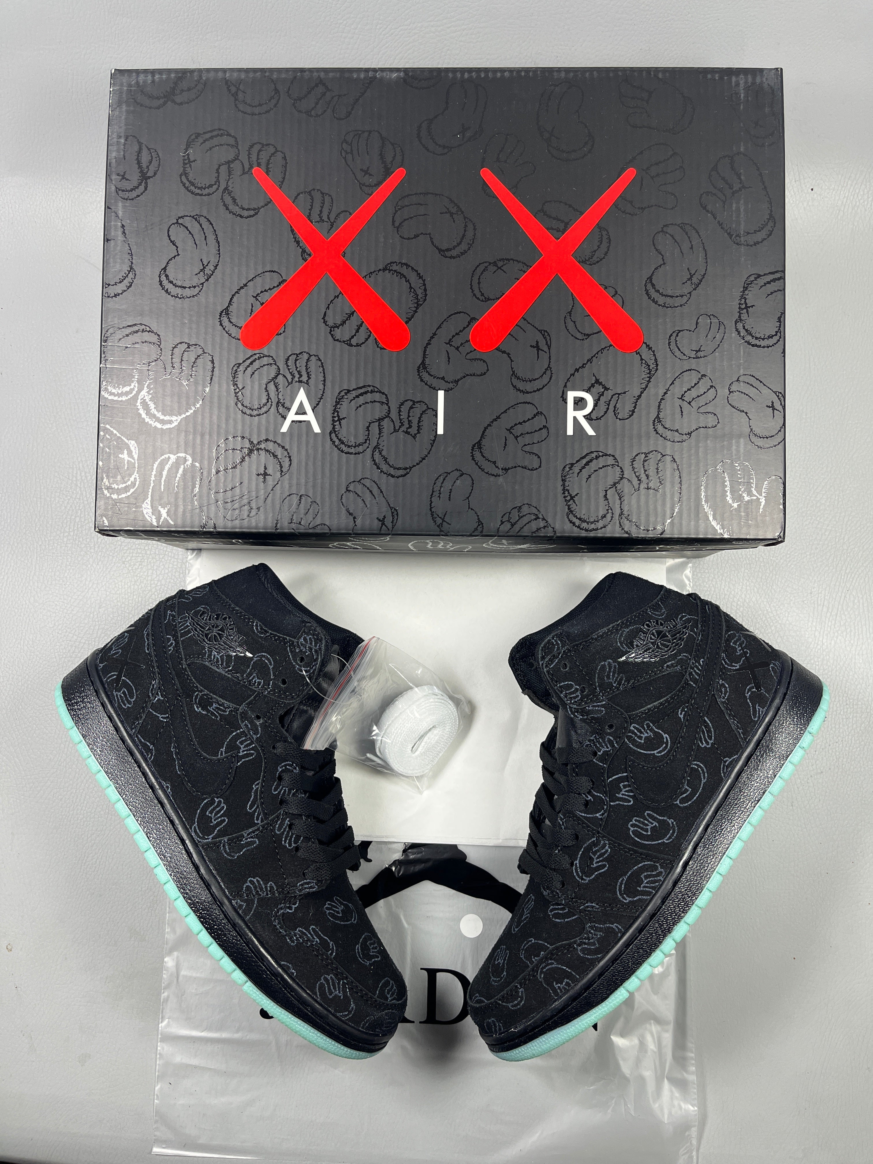 039 — Jordan 1 High “KAWS Grey/Black Glow” — Design‑Inspired