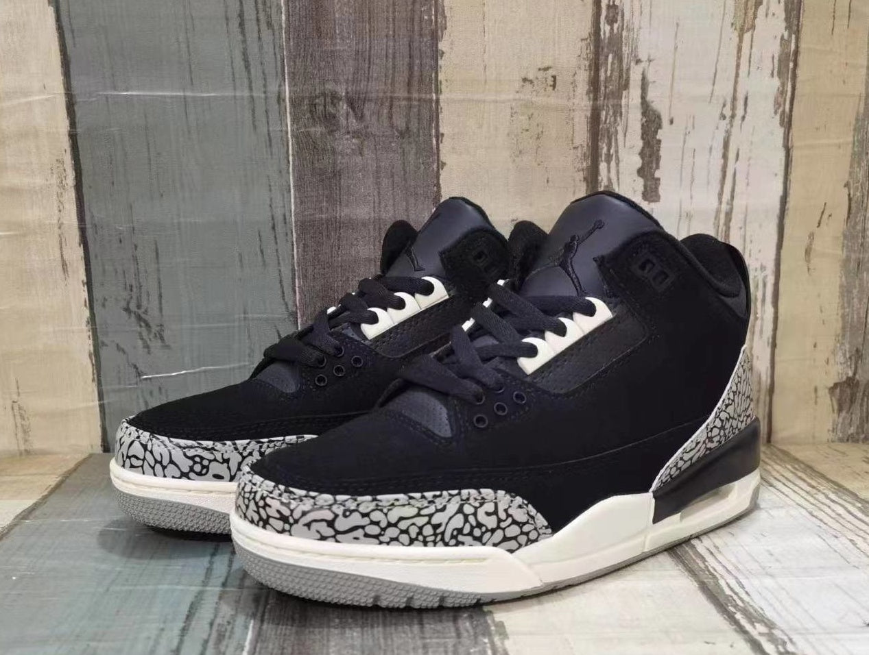 325 — Jordan 3 “Black Noir” — Custom Tribute