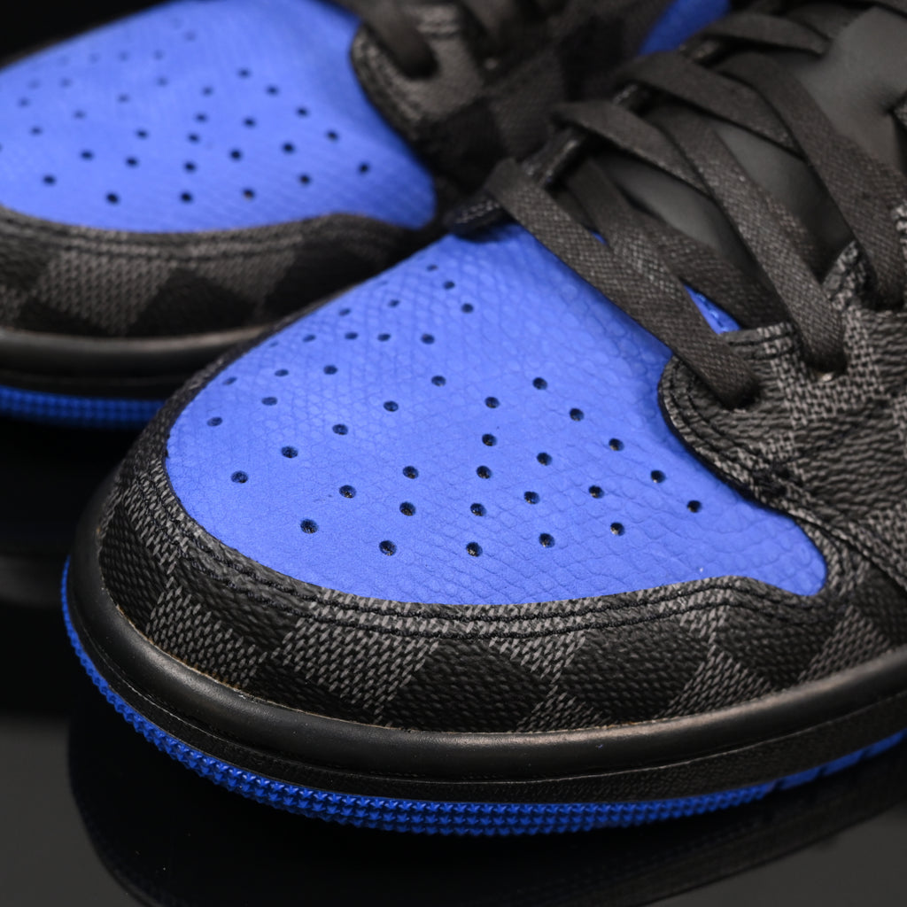 Jordan 1 Low – Design-Inspired "LV Blue Geckos" Custom Fantasy Build AJ1-LVCLB-053