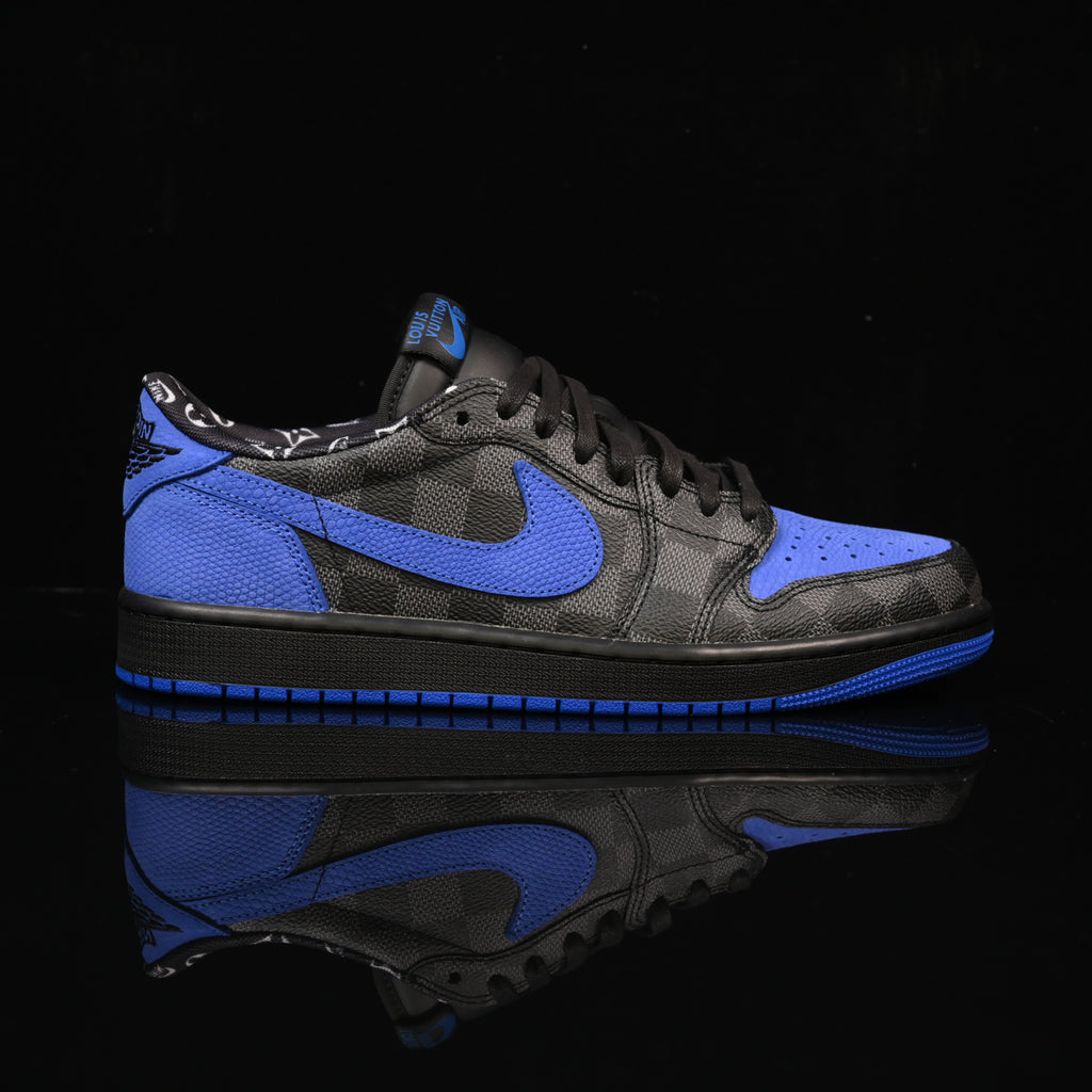 Jordan 1 Low – Design-Inspired "LV Blue Geckos" Custom Fantasy Build AJ1-LVCLB-053