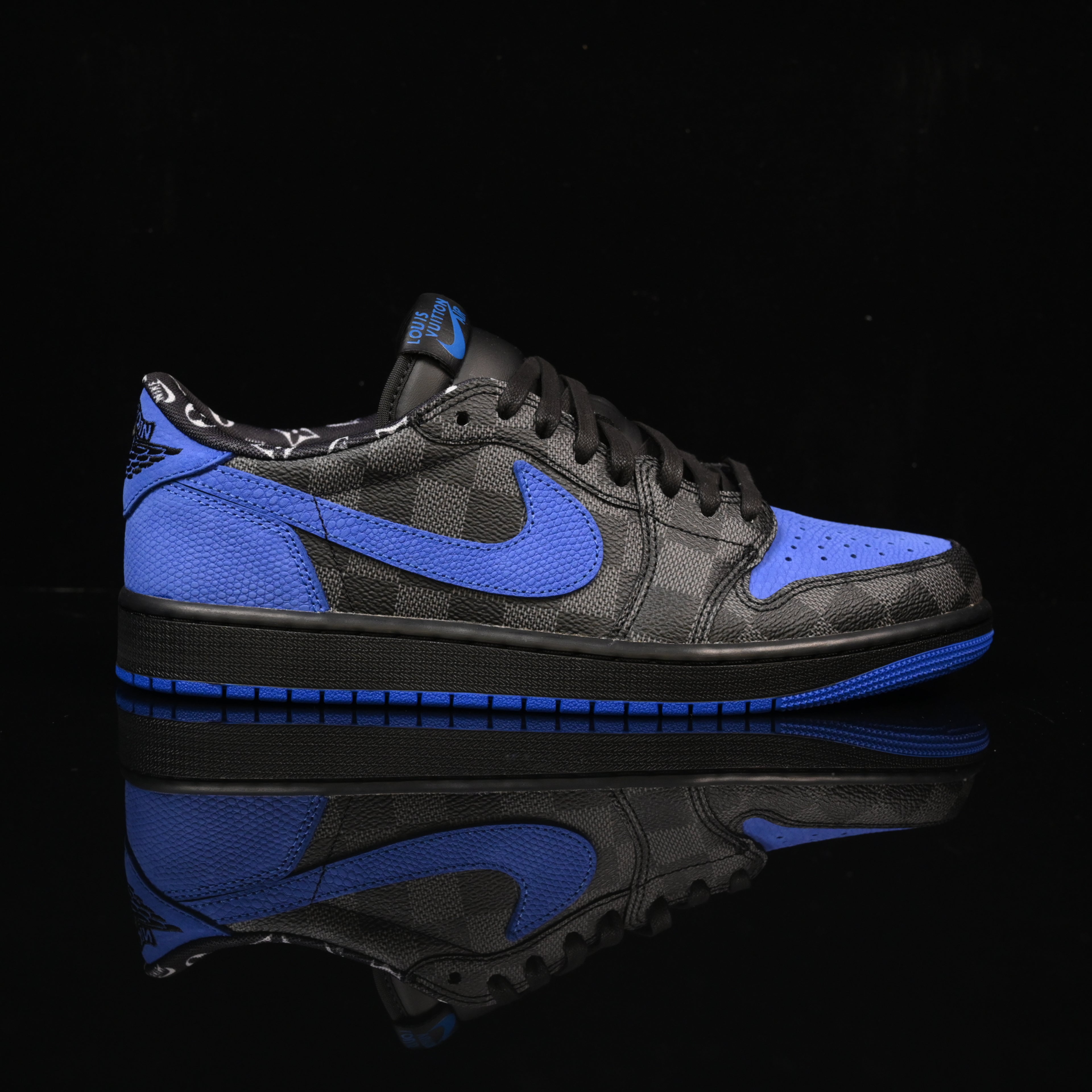 Jordan 1 Low – Design-Inspired "LV Blue Geckos" Custom Fantasy Build AJ1-LVCLB-053