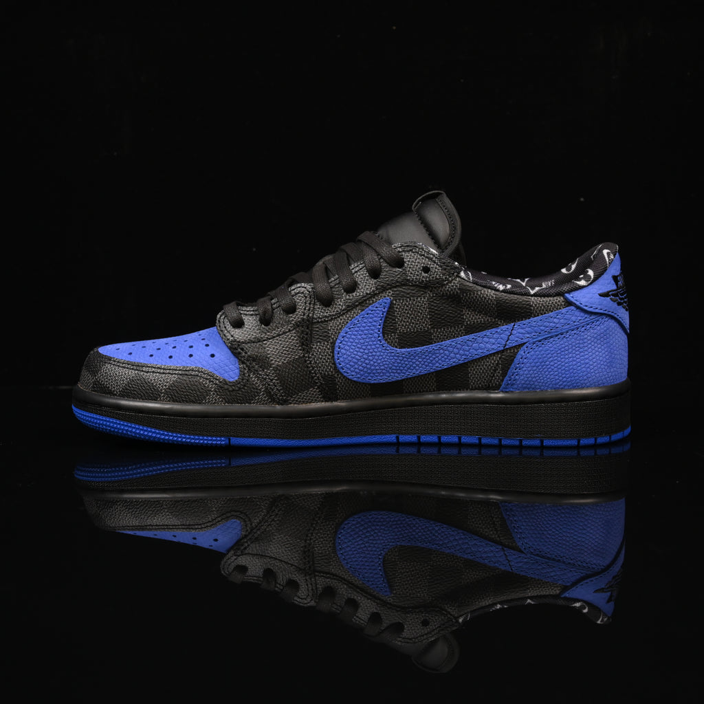 Jordan 1 Low – Design-Inspired "LV Blue Geckos" Custom Fantasy Build AJ1-LVCLB-053