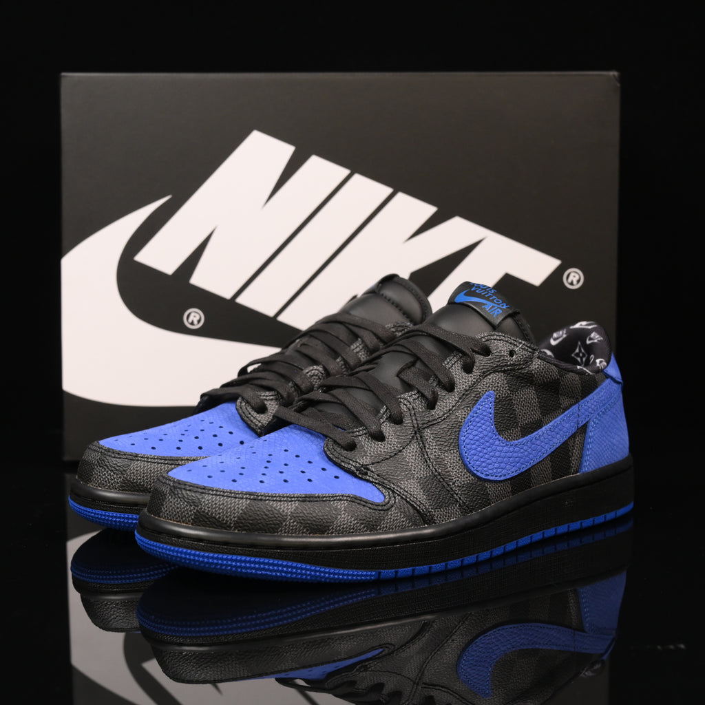 Jordan 1 Low – Design-Inspired "LV Blue Geckos" Custom Fantasy Build AJ1-LVCLB-053