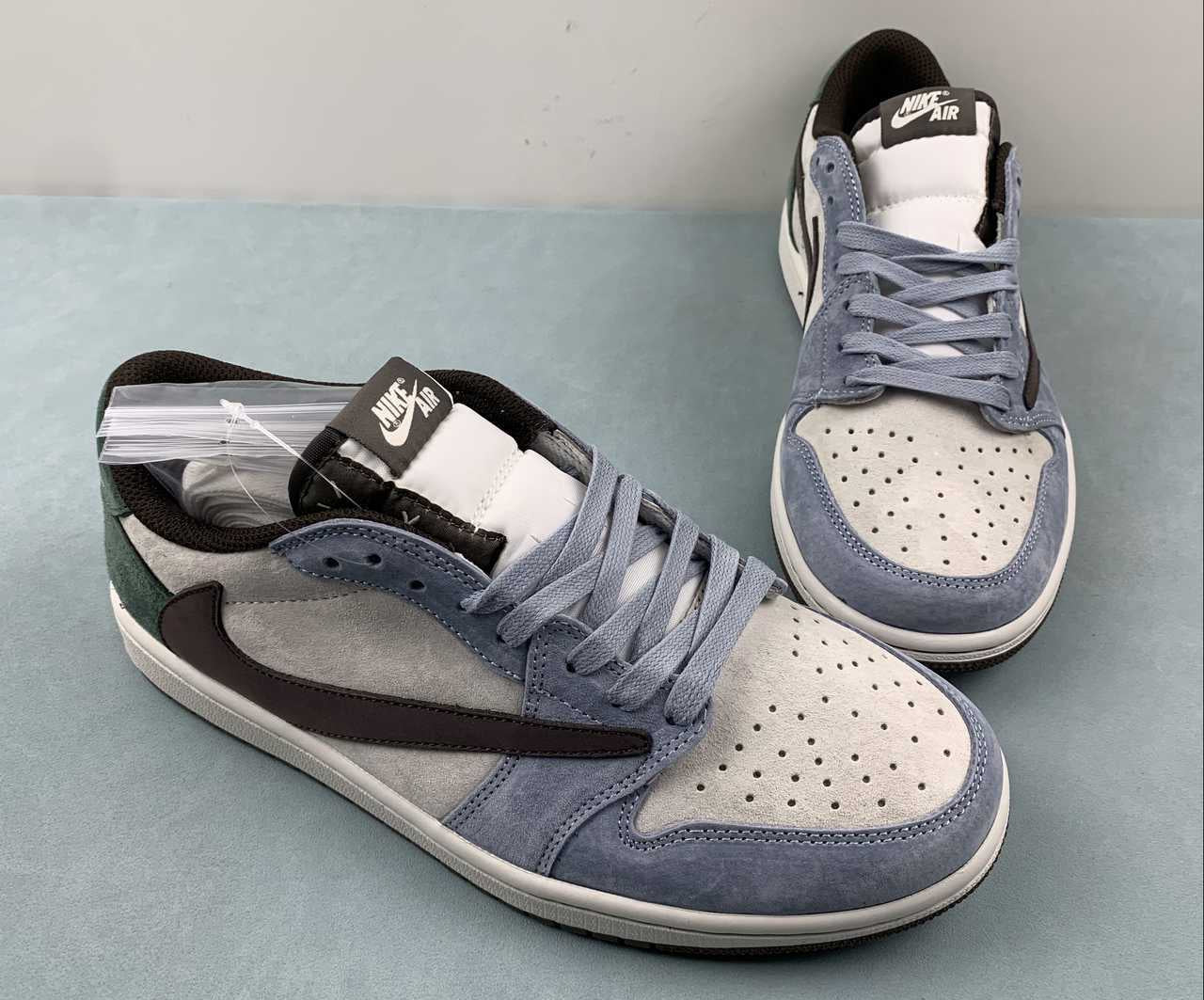 Jordan 1 Low – Design‑Inspired "Travis Scott Cool Tone Mix" Custom Fantasy Build TS‑JRDNS‑049