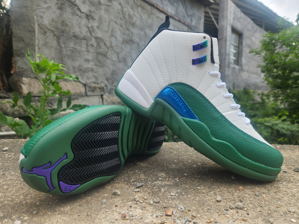 Jordan 12 Design-Inspired - "Bucks" "White & Green" Custom Tribute - AJ12-BCKS-1226