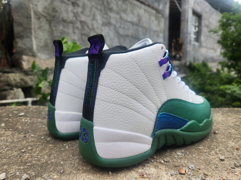 Jordan 12 Design-Inspired - "Bucks" "White & Green" Custom Tribute - AJ12-BCKS-1226