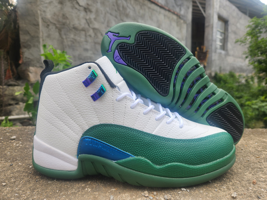Jordan 12 Design-Inspired - "Bucks" "White & Green" Custom Tribute - AJ12-BCKS-1226