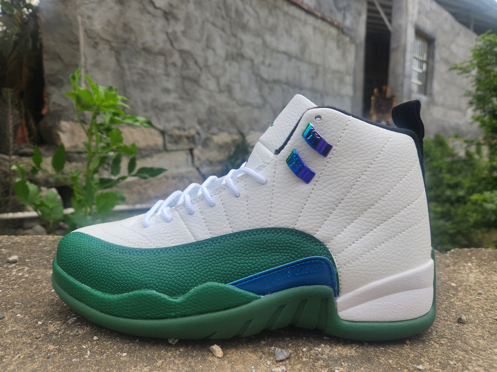 Jordan 12 Design-Inspired - "Bucks" "White & Green" Custom Tribute - AJ12-BCKS-1226