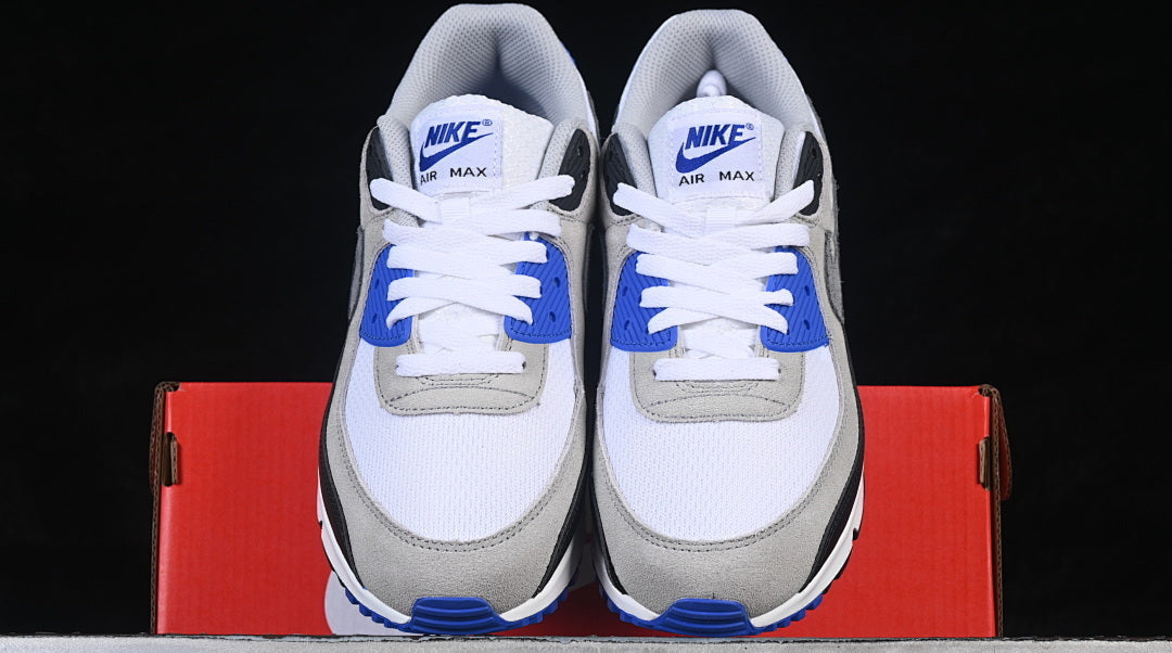 Air Max 90 Design-Inspired - "Hyper Blue" "White/Grey/Blue" Custom Tribute - AM90-HYPBLU-008