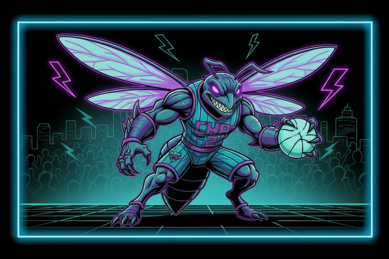 Charlotte Hornets - Glowing Purple Wing Veins
