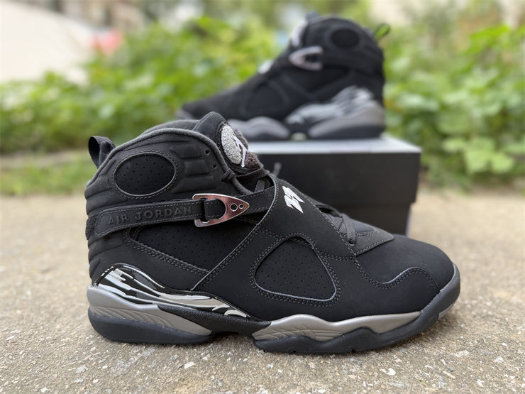 Jordan 8 – Design-Inspired "Black Chrome" Custom Tribute Build AJ8-BLKCHROME-814
